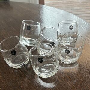 Sagaform Rocking Whiskey Tumbler Glasses Set of 6 Rounded Bottom Tilt Cocktail